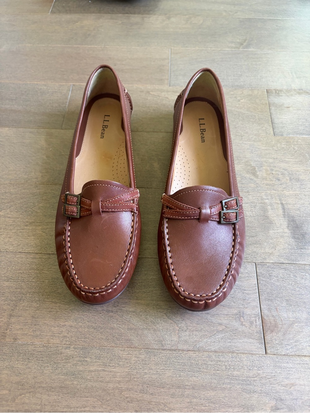 L.L. Bean Chestnut Brown Leather Driving Moccasins